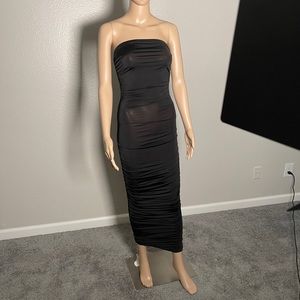 Ruched Tube Maxi Dress